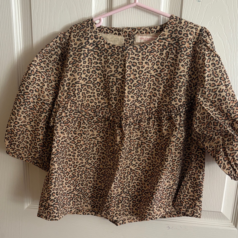 Pink Chicken Leopard Print Kids Matching Set
